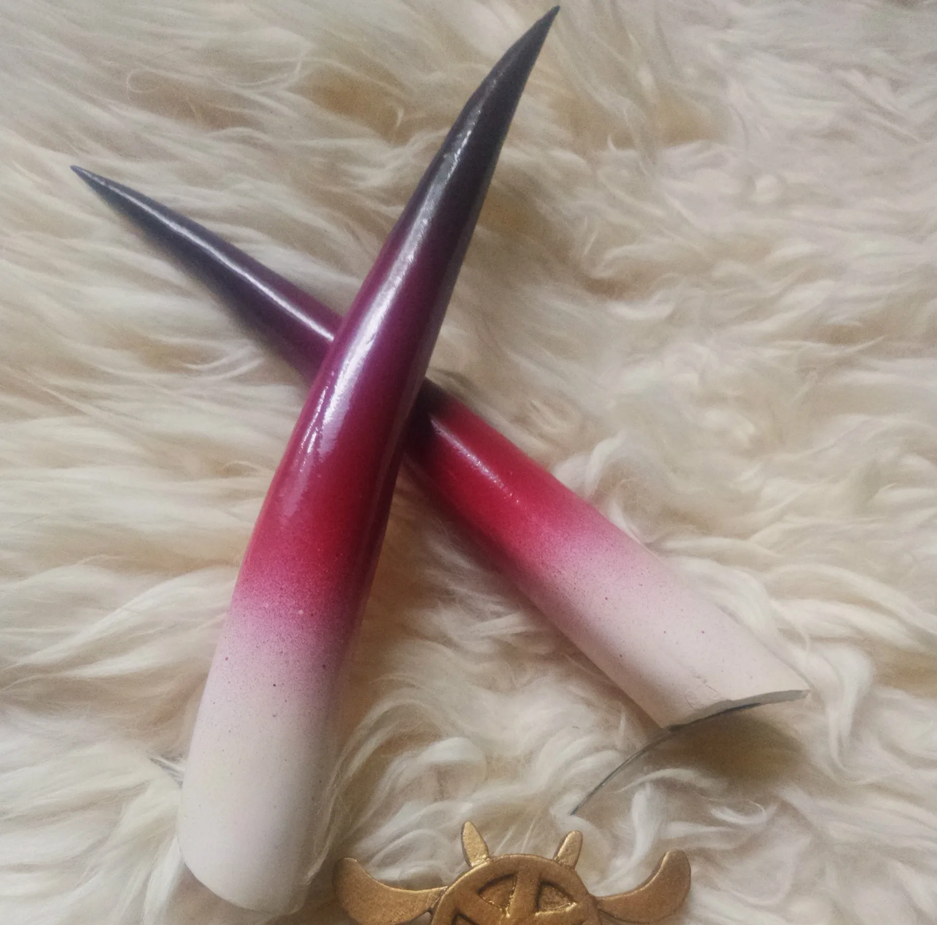 Horn Аниме Fate Grand Order FGO Assassin Shuten Douji головной убор аксессуары для косплея Реквизит Костюмы рога высокое качество ручной работы - Цвет: Horn