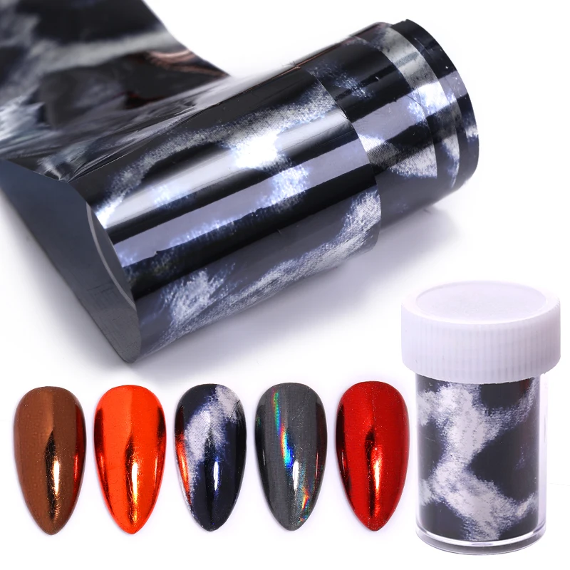 1 Roll Nail Transfer Foil Black Red Mirror Leopard Art Decals Sticker Slider Manicures Decoration DIY Design New | Красота и здоровье