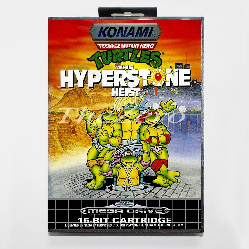 Tmnt Черепашки Hyperstone Heist с коробкой для 16 бит MD видеоигры карты для sega Mega Drive/Genesis