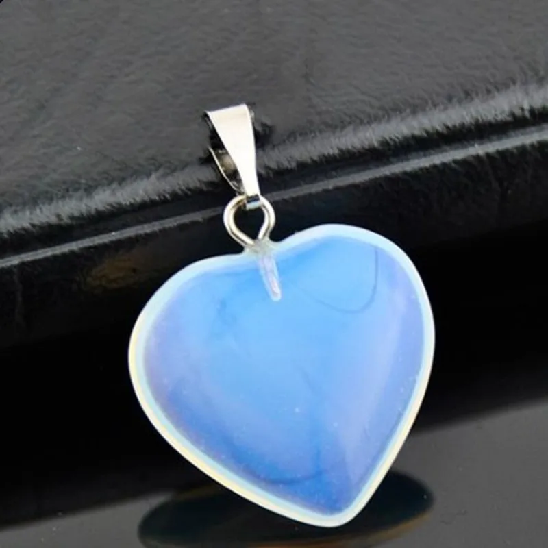 10pcs/LOT Fashion Natural Stones Charms Moonstones Love Heart Charms Pendants for Jewelry Making 3