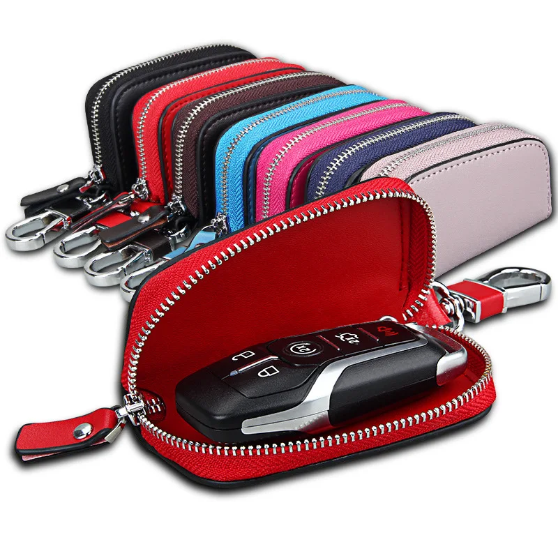 

Hot Selling Retro Full-grain Leather Key Bag Multi-functional Large Capacity Purse Nappa Leather Wallet Key Bag