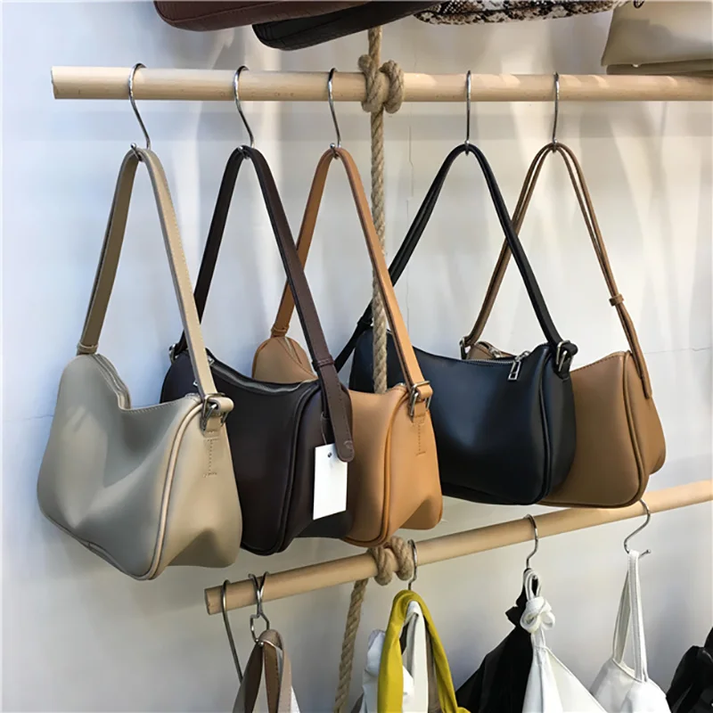 

Korean Brand Vintage Leather Handbag Shoulder Bag Women Designer Messenger Bags Women Purses Solid Dress Baguette Clutch Bag