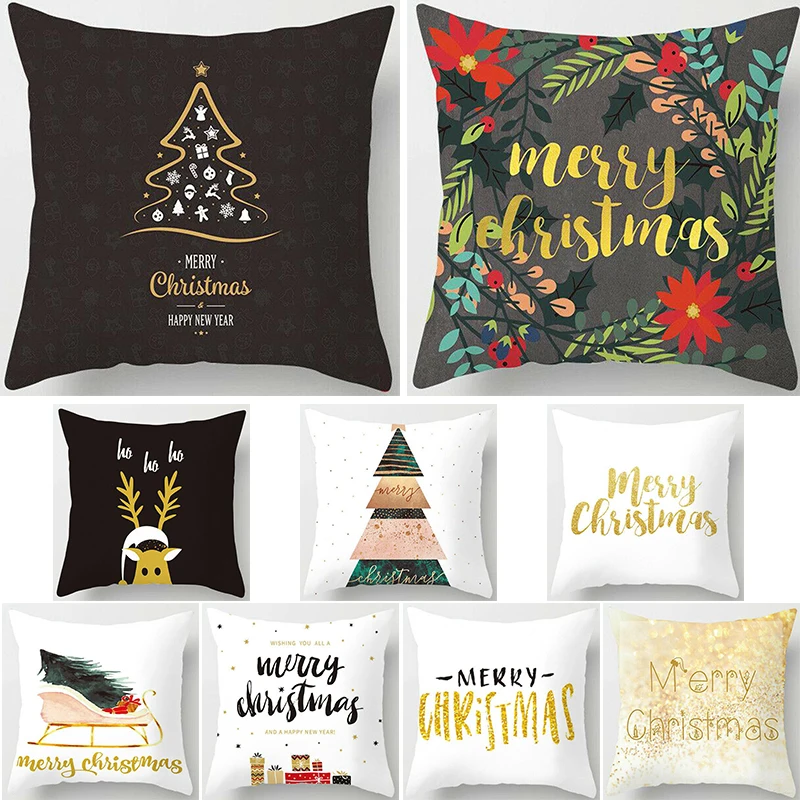 Christmas Pillow Case Xmas Cotton Sofa Throw Cushion Cover Home Decor Gift New Arrival Hot Selling