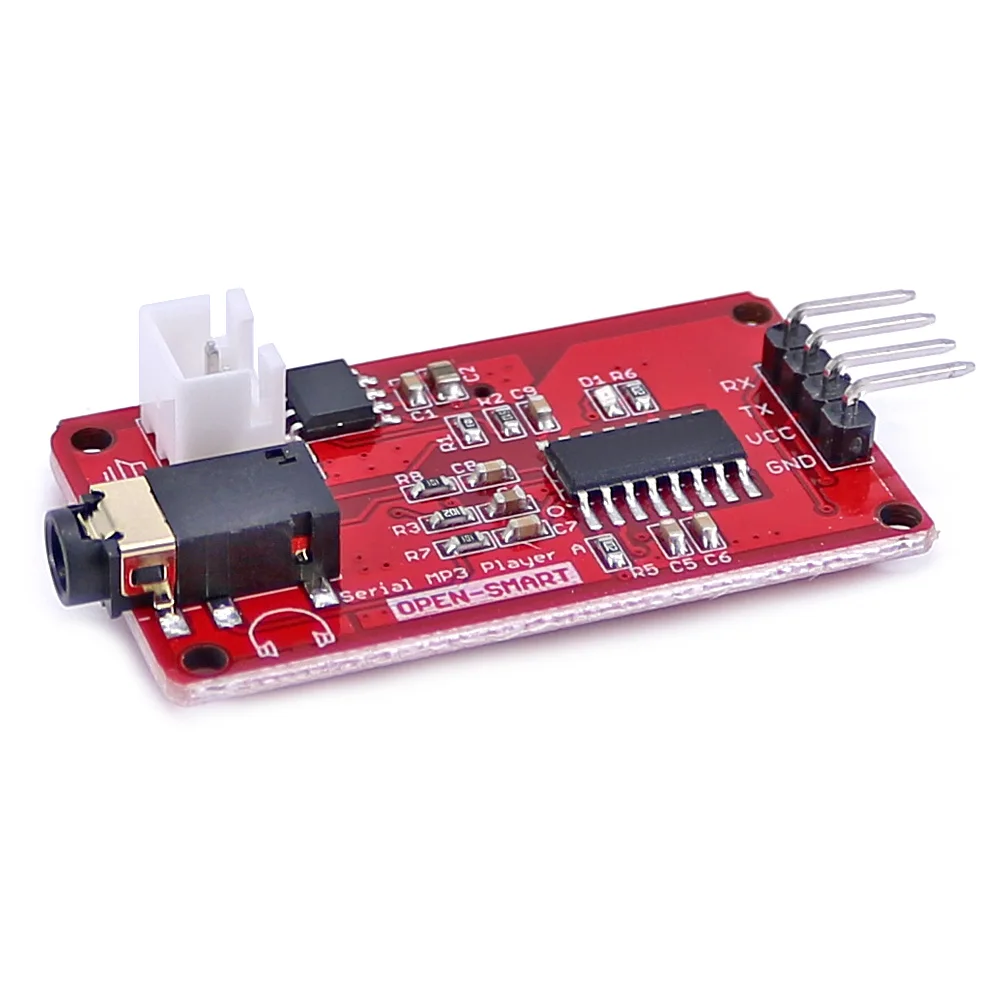 Audio Player Module UART Serial MP3 Music Player Module Onboard 3W Monaural Amplifier Speaker Socket Easy to Play MP3 WAV Audio Music for Arduino
