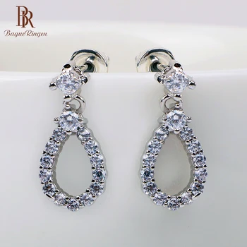 

Bague Ringen 925 Sterling Silver Earrings for Women Trendy Water Drop Shaped Ear drops Female Elegant Fine Jewelry Wedding Gift