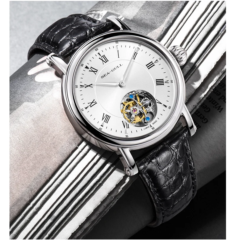 Часы с чайкой, мужские механические часы с турбийоном, автоматические часы, мужские роскошные брендовые часы, мужские модные часы 41 мм, часы с турбийоном 6018