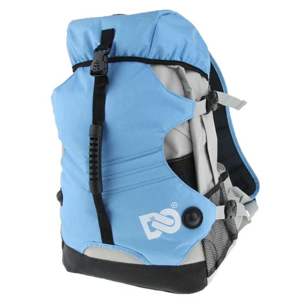 Сумка для катания на роликовых коньках с регулируемым подкладом и плечевым ремнем, спортивный рюкзак, сумка для хранения коньков, сумка на плечо с несколькими карманами - Цвет: Blue 45x32x18cm