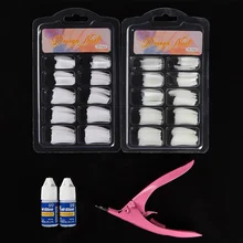 1 Набор акриловые накладные ногти Советы Французский маникюрный набор для дизайна ногтей ножницы для кутикулы ногтей Клей инструменты маникюрный набор