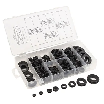 

180Pcs/Box Rubber Grommet 8 Popular Sizes Grommet Gasket For Protects Wire Cable Hose Custom Part Rubber Seal Assortment Set WWO