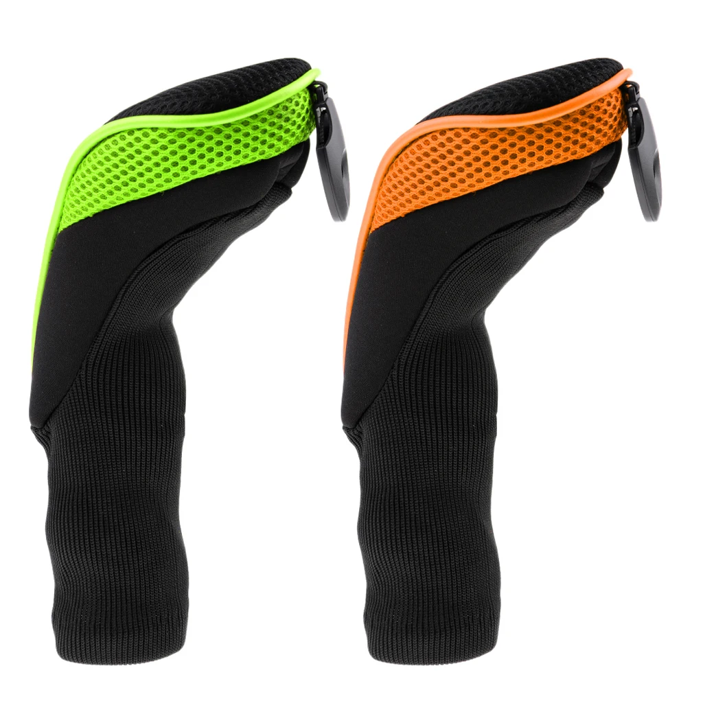 Orange Green No.4 2 шт./упак. сетки с длинным горлом Гольф клуб спасательные головы крышки Гибридный UT сетки Клубные головы крышки с № биркой головные уборы аксессуары для гольфа - Цвет: Orange Green No.4