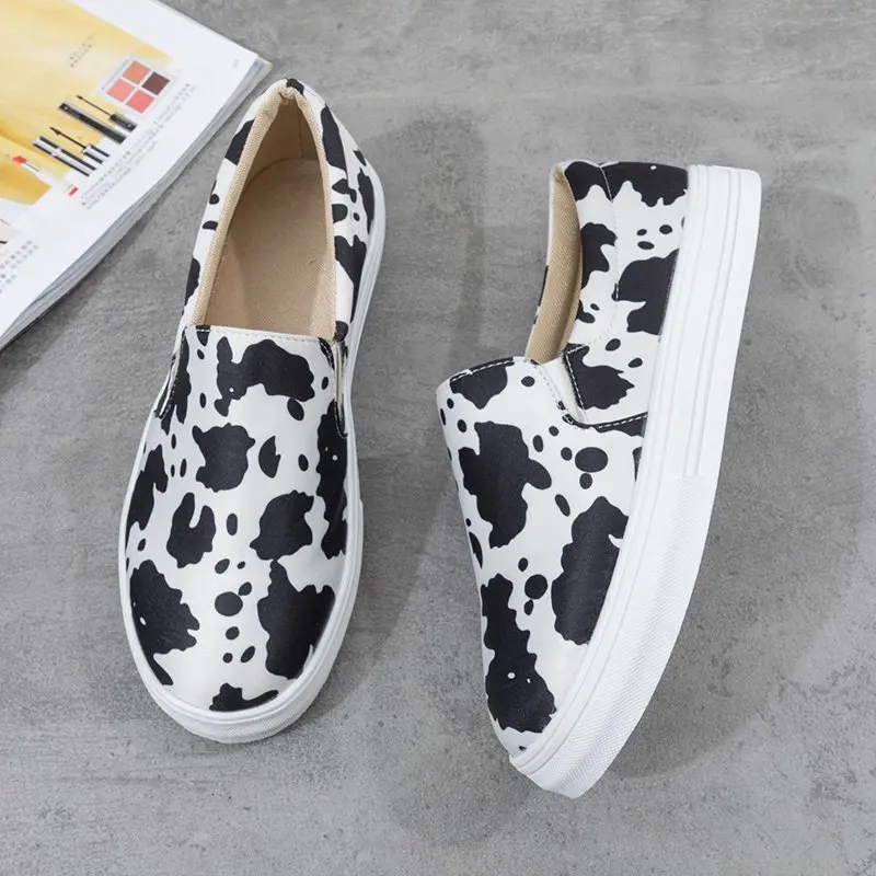 Zapatos informales de otoño para mujer, a la moda, planos sin cordones, zapatos de plataforma planos con estampado de leopardo, Serpentina