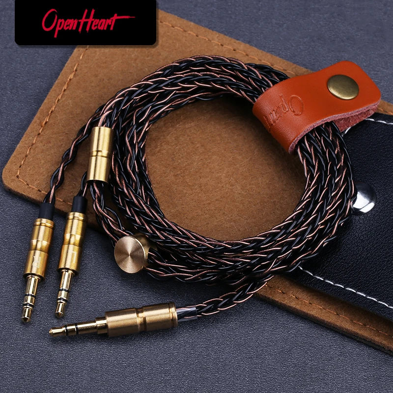 Core Cabo de Prata para Headphone 12 Jack 3.5 mm 2.5 mm 4.4 mm Balance Upgrade Cabos de Substituição 1.4m Personalidade Openheart8