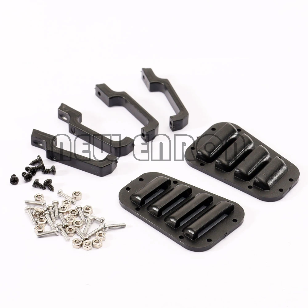 

NEW ENRON Plastic 4p Door Handle & 2p Intake Grille Cover Black/Silver for 1/10 RC Crawler Traxxas TRX-4 TRX4 D90 Axial SCX10