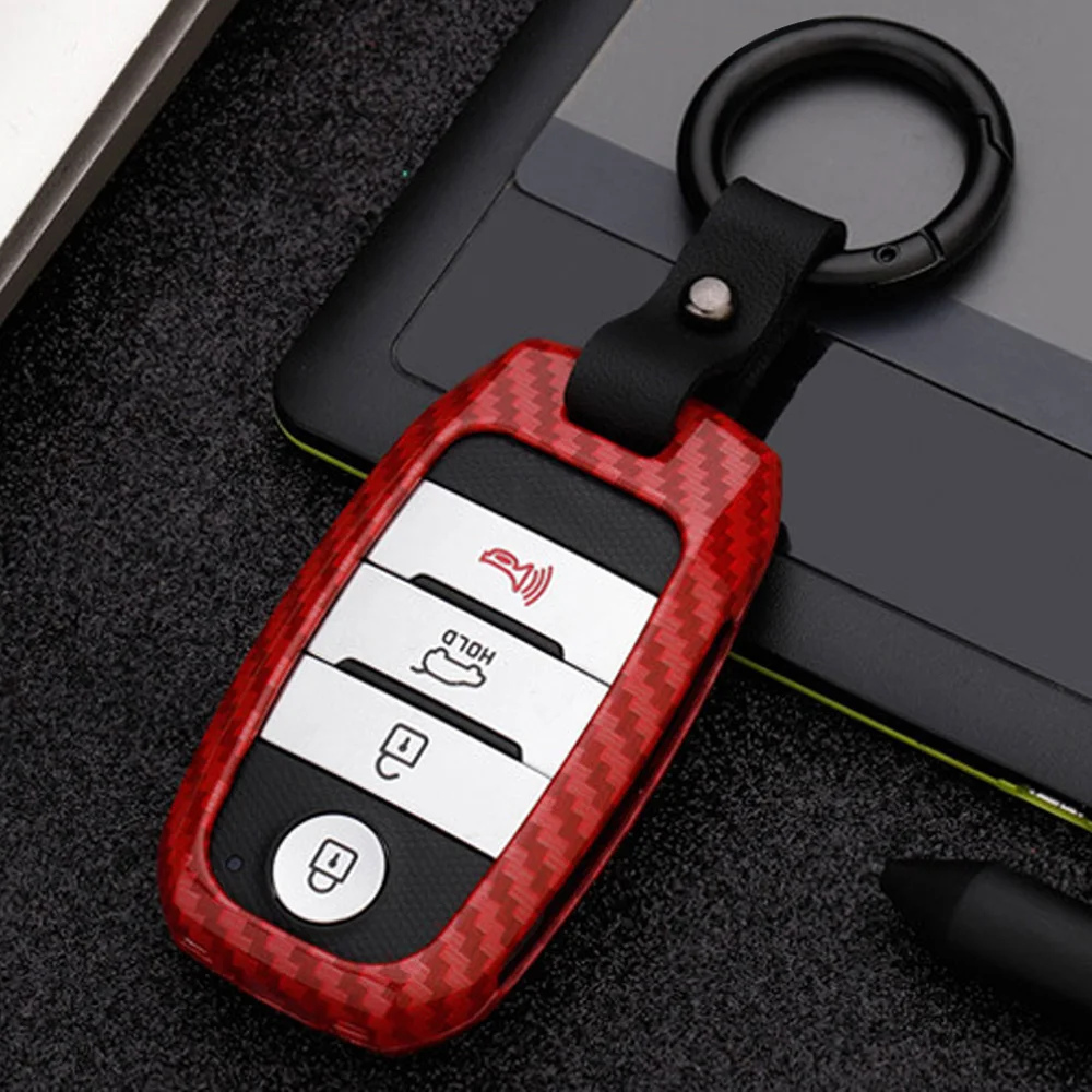 

Zinc Alloy Car Key Bag Case Protector Cover Red For Kia Ceed Cerato K2K3K4K5