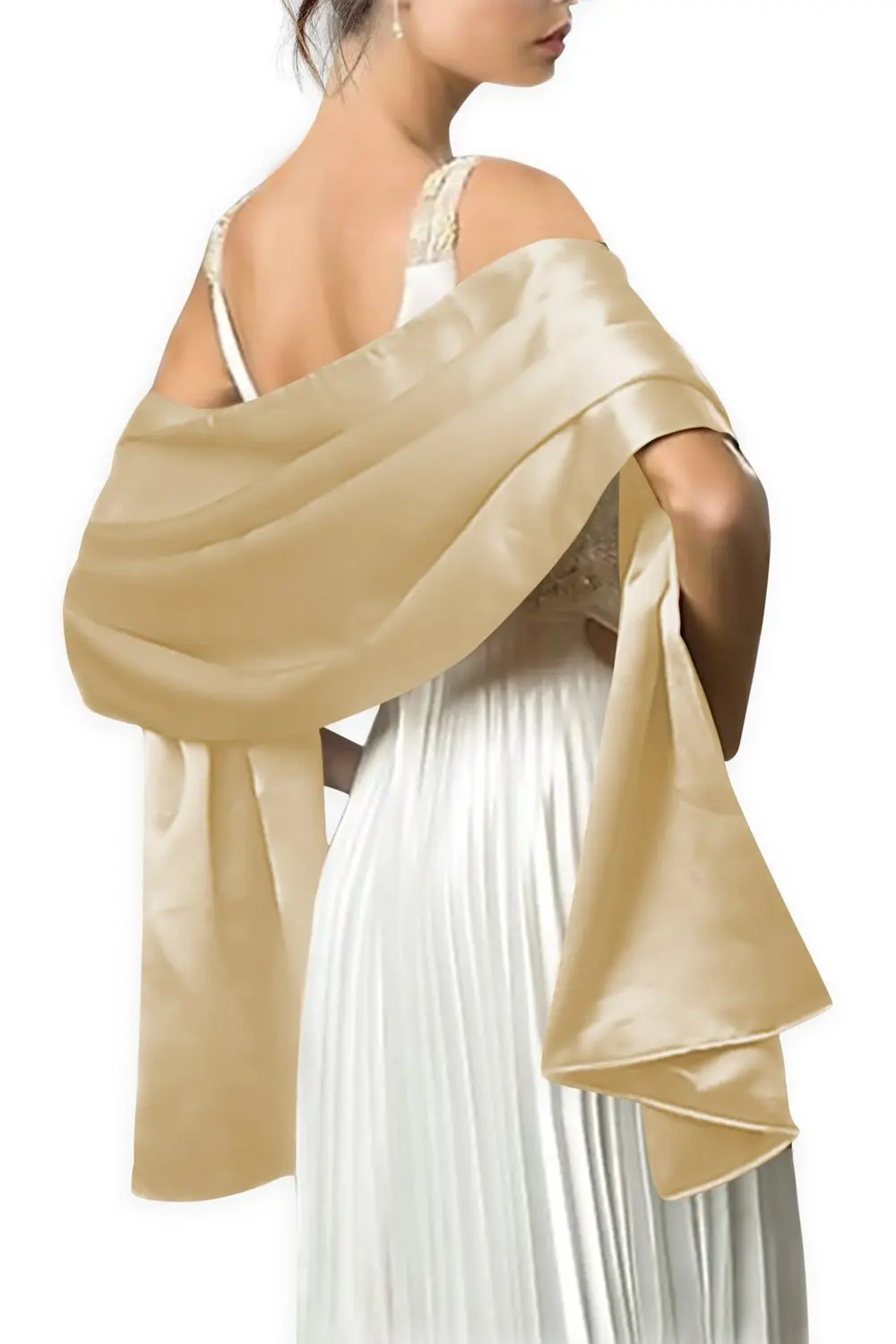 Модная женская атласная Свадебная шаль, зимняя накидка, болеро, накидка, куртка, пальто No15953