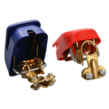 

2pcs 12V Quick Release Battery Terminals Auto Car Vehicle Caravan Red Blue Battery Clamps Quick Release Lift Off Car Accessories