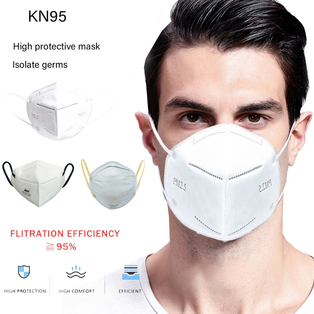 

2Pcs Per Pack Adult KN95 Disposable Masks Sheets Thick Breathable Dust-proof Anti-fog Masks For Middle-aged And Elderly
