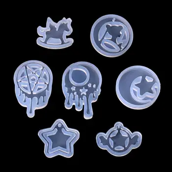 

2020 New 7Pcs Handmade Crying Moon Star Toy Horse Resin Pendant Mold Jewelry Making Tools