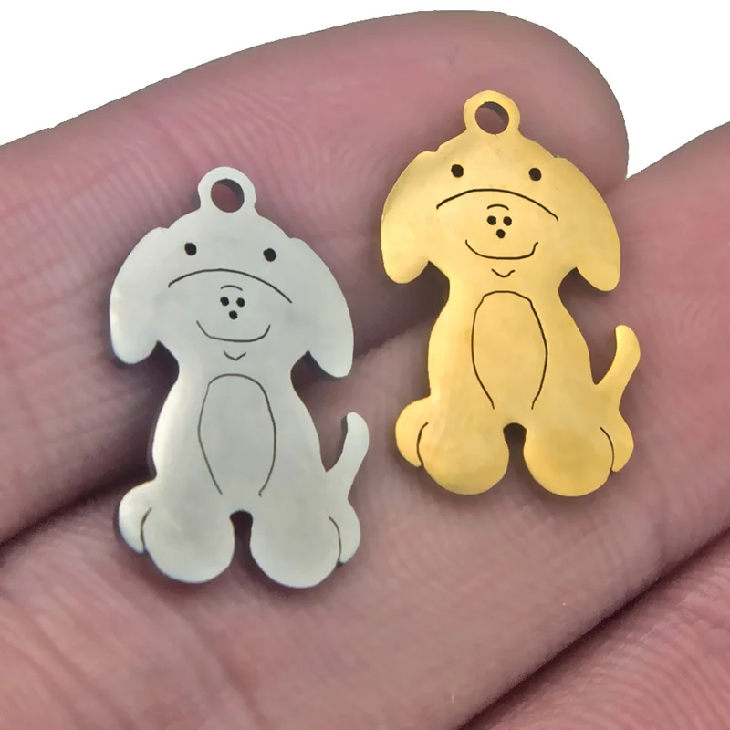 5 шт. ожерелье из нержавеющей стали с милой собачкой для женщин подвеской в виде