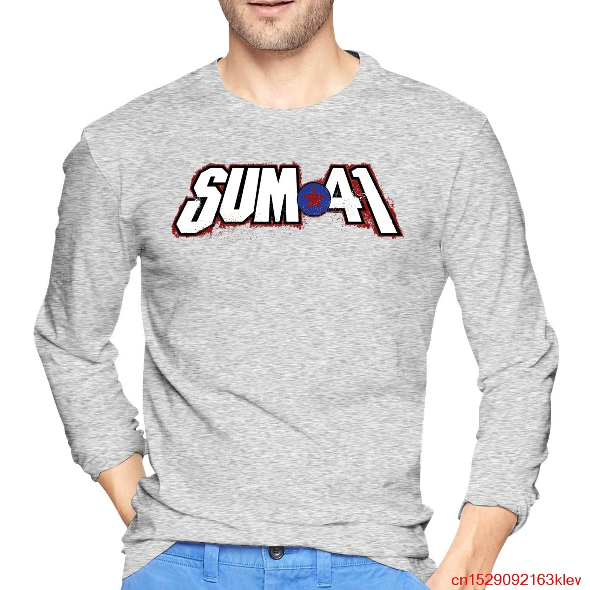 FGHFG Men's Sum 41 Logo (2) Long Sleeve Cotton TFGHFG Shirts Black Unisex men women t shirt |