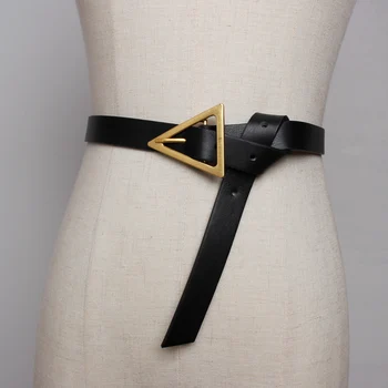 

Women belt luxury designer brand fashion 2020 long belt metal buckle 2 cm wideth 110 cm black belts waistband