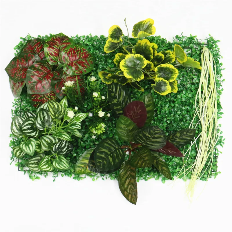 40x60 см 3D зеленое искусственное растение настенные панели пластиковые наружные газоны ковер Декор Свадебные Вечерние Декорации садовая трава цветок стены - Цвет: 11