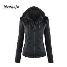 WENYUJH куртка из искусственной кожи в готическом стиле; женские толстовки; сезон зима-осень; мотоциклетная куртка; черная верхняя одежда; куртка из искусственной кожи пу