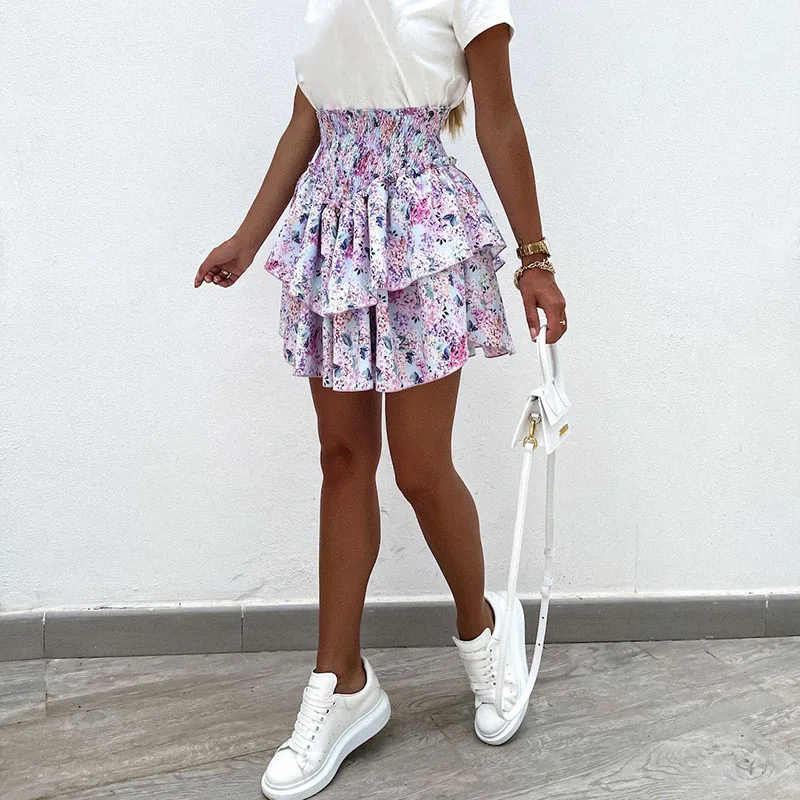 Odette Floral Ruffle Mini Skirt 4