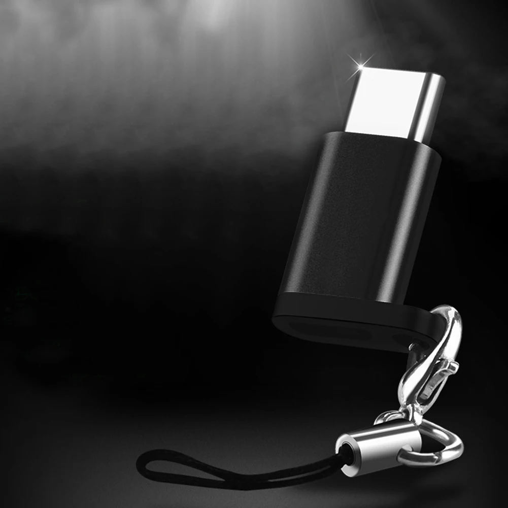 Передача данных быстрое зарядное устройство мини USB-C к Micro USB разъем type C адаптер с брелоком конвертер