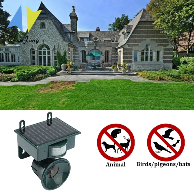 Napenergia Ultrahangos Kártevőirtó Anti Madár Egér Kutya Róka Kártevő Eszköz Kültéri Kerti Park Fűállatok Repeller Madárlabrator - Image 6