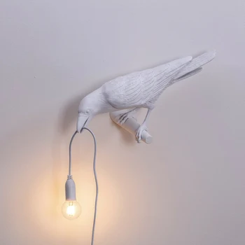 

E12 Nordic Style Restaurant Bar For Bedroom Bedside Indoor Resin LED Wall Lamp Post-modern Lucky Bird Living Room Corridor Aisle