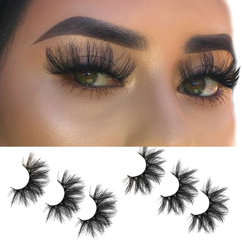 1 пара 25 мм 3d норковые ресницы натуральные длинные Искусственные 100% без