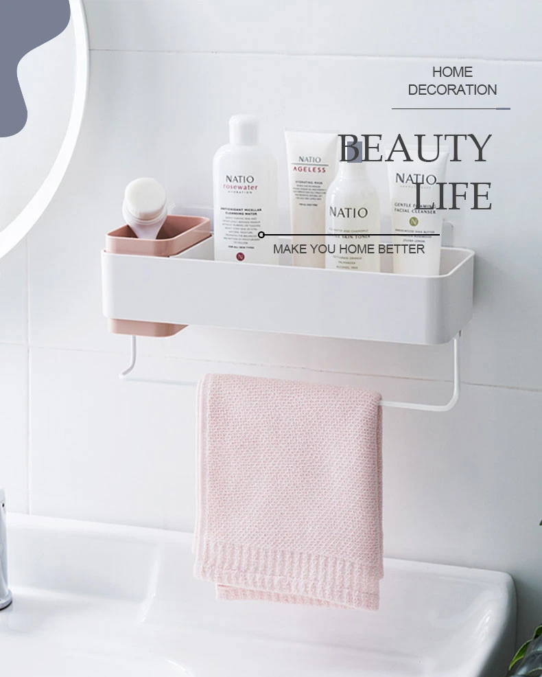 White Bathroom Shelf With Baskets Rispa