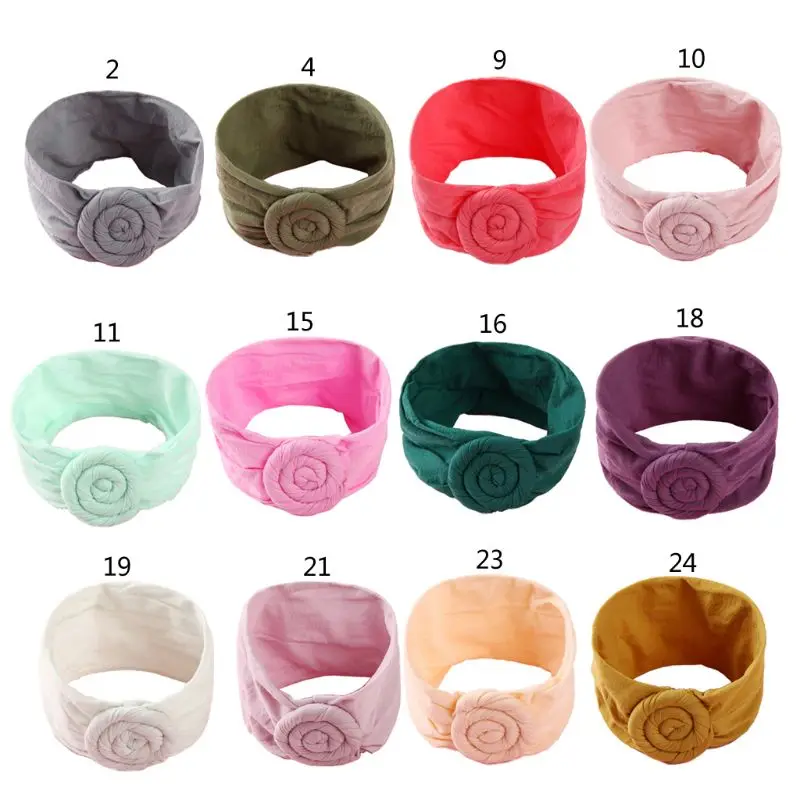 

Newborn Baby Girls Wide Nylon Bow Headband Super Soft Knot Bow Nylon Head Wraps One Size fits most
