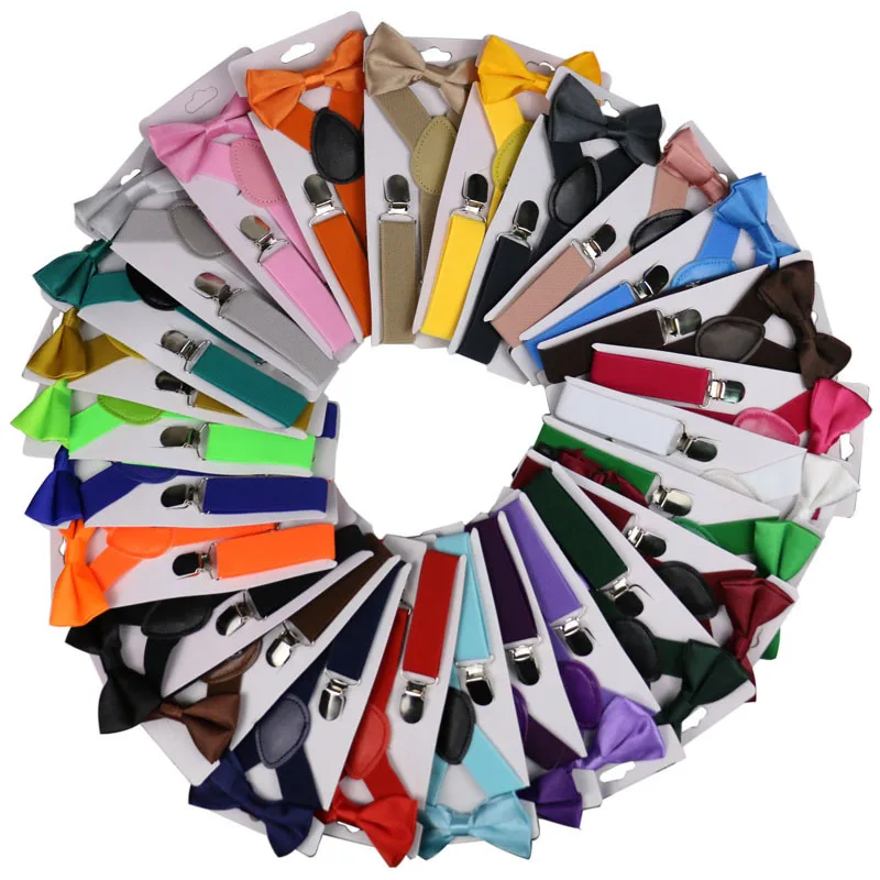 

Wholesale candy color children monochrome pure color straps tie suit suspender suspenders