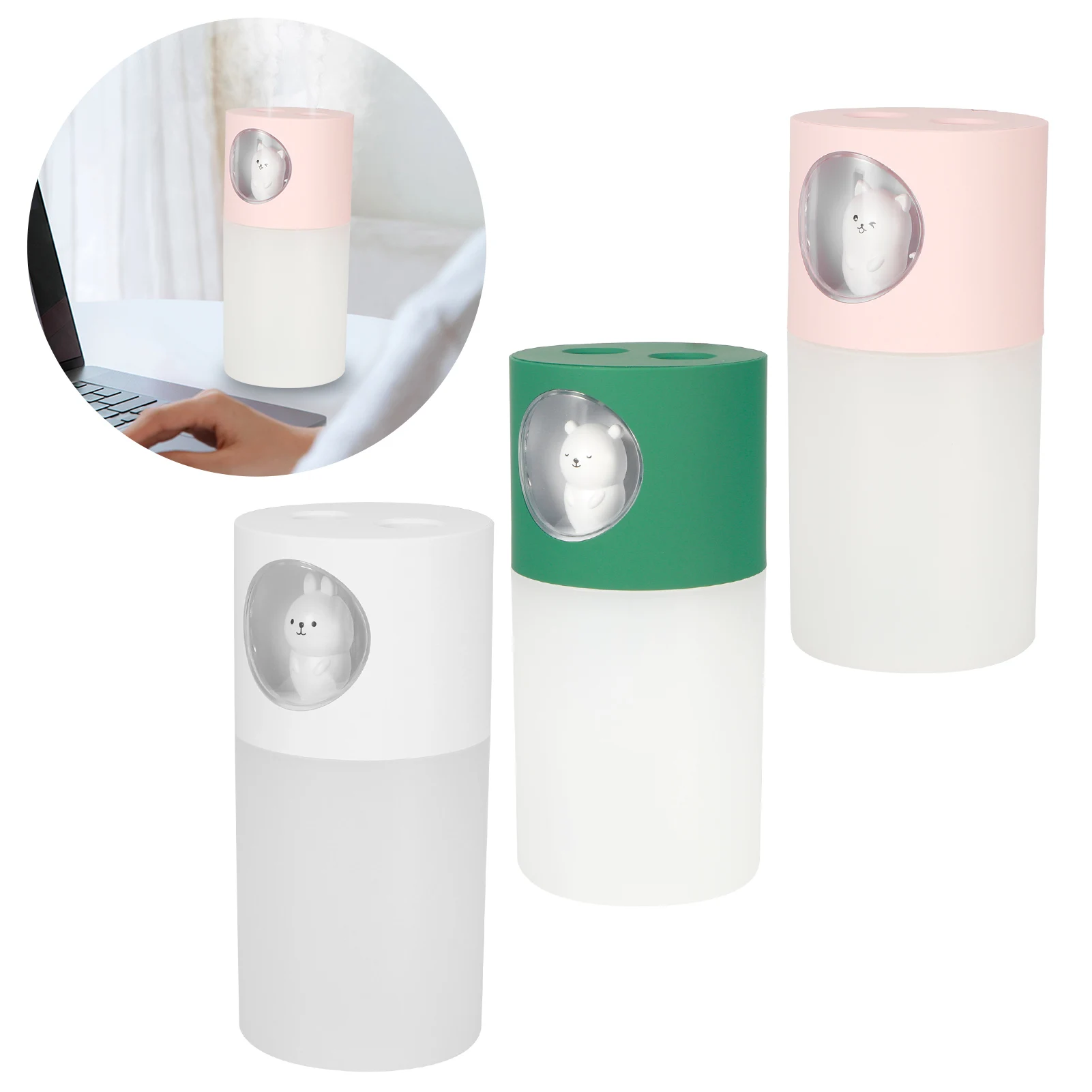 

270ml Cute Pet Cartoon Air Humidifier USB Water Diffuser Double Spray Mist Maker for Car Home Office Desktop