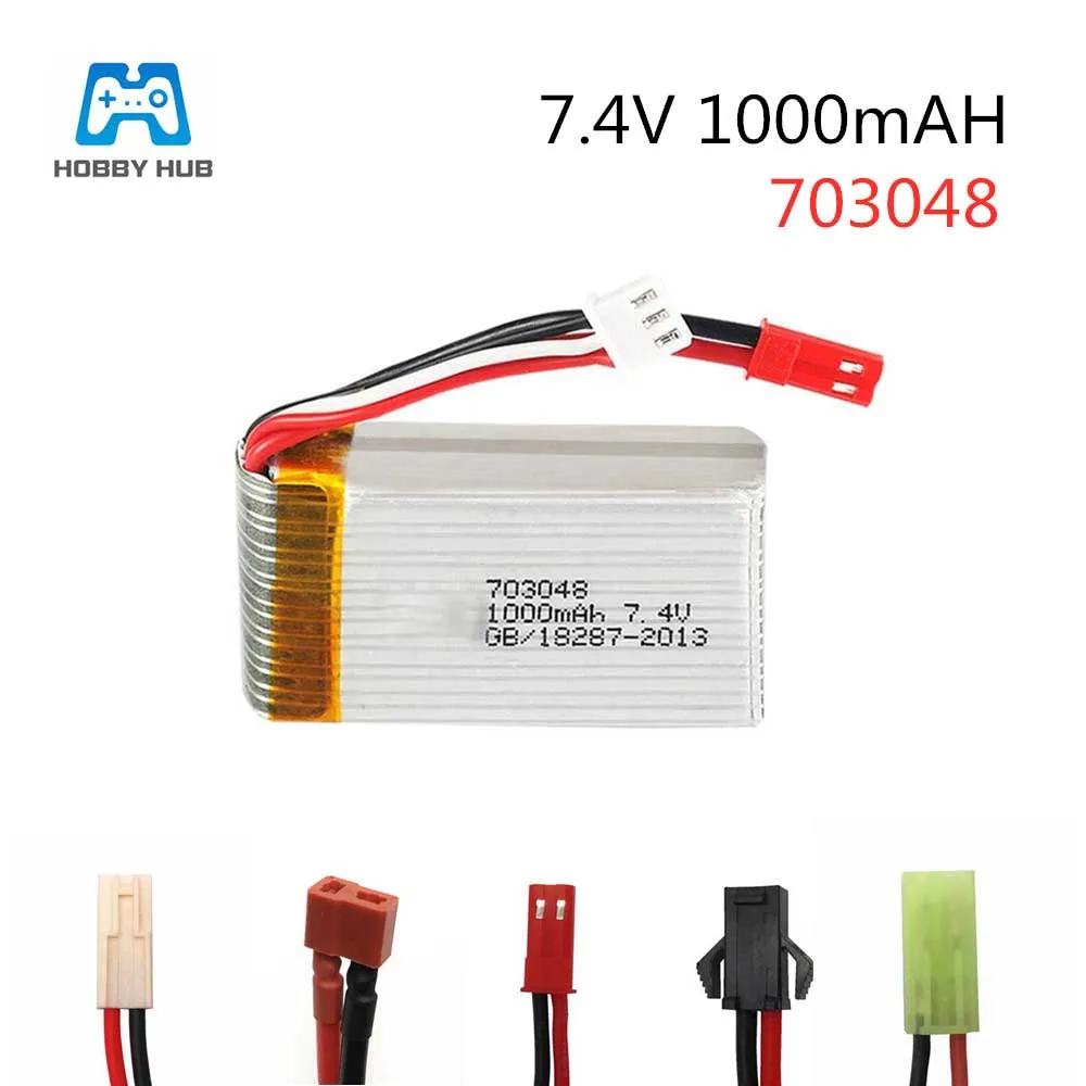 

Hobby Hub 7.4V 1000mah 25c 2s Lipo Battery For MJXRC X600 Lipo Battery 7.4 v 1000 mah 703048 remote control toys battery
