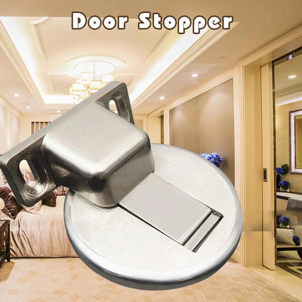 Door Stopper Invisible Anti-collision Door Wedge Stainless Steel Durable Non-scratching Door Stopper for Home Office