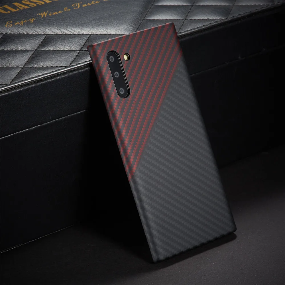 normal black red Защитный чехол из углеродного волокна для samsung galaxy note 10 plus, задняя крышка, note10 10+ чехол, бампер, Арамид, роскошный бренд, disign - Цвет: normal black red