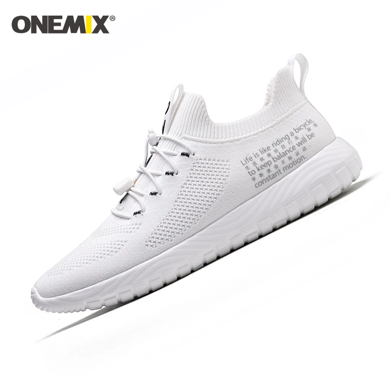 

ONEMIX 2020 Adult Women Tennis Shoes Ultralight Breathable Sneakers Elastic Band Outdoor Walking Trainers Ladies Flats Big Size