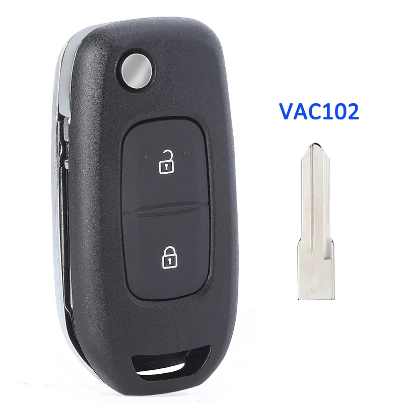 DIYKEY Flip Remote Key Shell 2 Button Fob For Renault Dacia Logan 2 Logan II HU136 / HU56R / VAC102 VA2 Blade