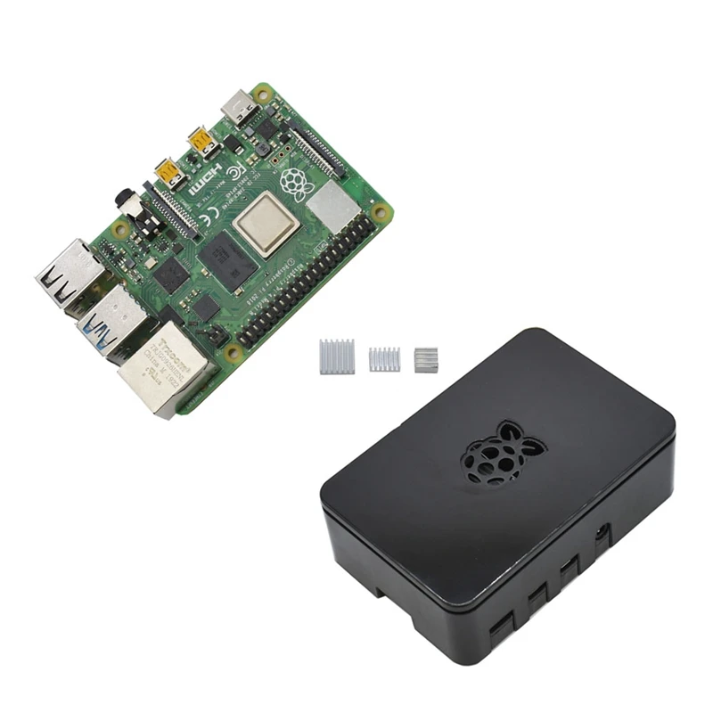 Для Raspberry Pi 4 Модель B 4G ram ABS чехол с серебряными радиаторами Поддержка 2,4/5,0 ГГц wifi Bluetooth 5,0 для RPI 4 DIY Kit