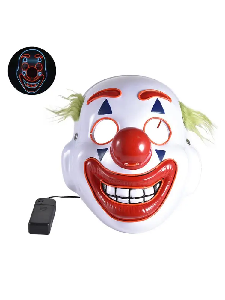 Светодиодный Horreur Pennywise Jokeres Masques Косплей Стивен Кингс это Chapitre Deuxs клоун латексы маска шлем Хэллоуин светящийся Темный