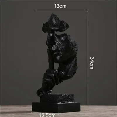 H Статуэтка Thinker Статуэтка живой художественный Декор Мебель тишина Золотая-Европейская скульптура винтажные смолы ремесленные украшения - Цвет: H