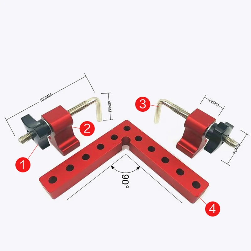 Varadyle 2Pcs L-Shaped Auxiliary Fixture Splicing Plate Positioning Plate Fixing Clip Carpenters Ruler Fixture Woodworking Tools 