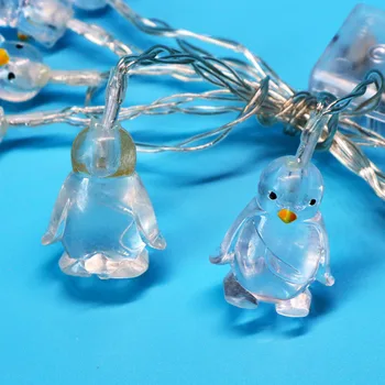

Battery Operated String Light 10LEDS Window Fairy Wedding Easy Install Bedroom Penguin Shape Home Decor Living Room Gift Party