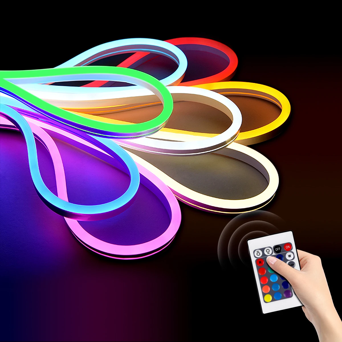

RGB неоновая Светодиодная лента с дистанционным управлением, 220 В переменного тока, 120 светодиодов/м