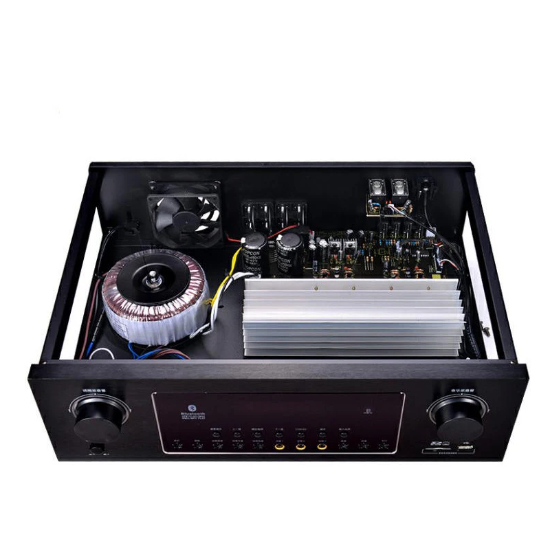 KYYSLB K19 600 Вт 2,0 канальный усилитель мощности кинотеатра 450*410*150 мм HiFi KTV домашний усилитель высокой мощности Bluetooth