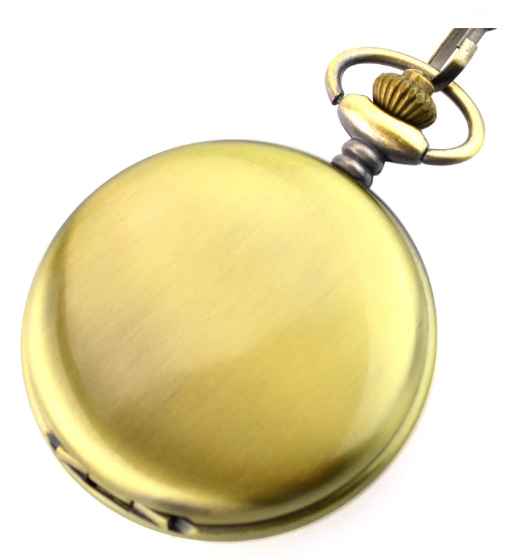 

Simple Design Retro Copper Mechanical Pocket Watch for Women Men Steampunk Chain Watches Gift Clock Roman Numerals Fob Watch