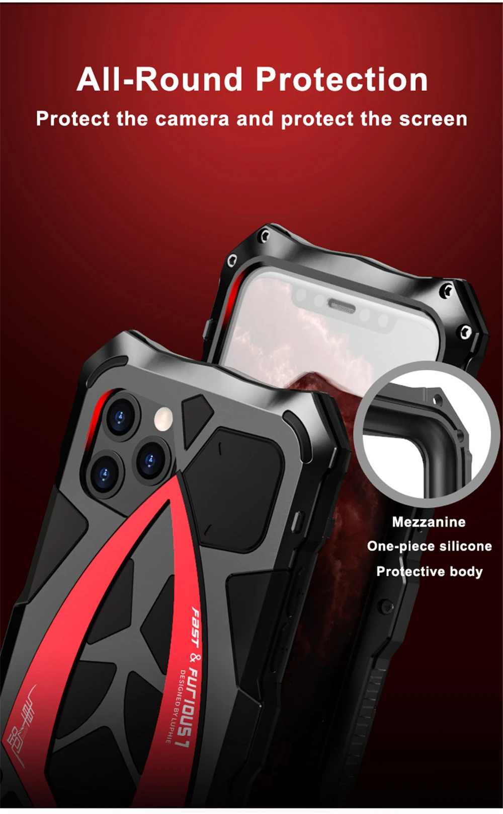 Алюминиевый металлический чехол для телефона для iPhone 11 Pro Max гибридная Противоударная крышка бронированный металлический чехол для iPhone 11 Pro защитный чехол s